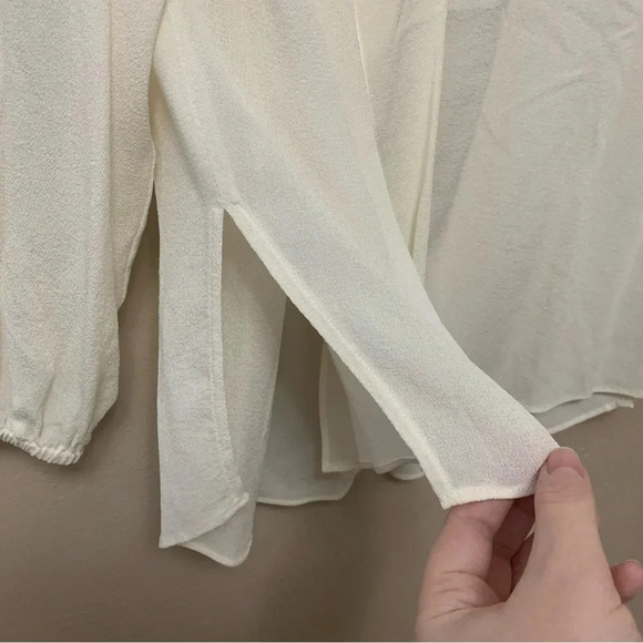 Vince. Shirred Silk Popover Blouse - Picture 5 of 12